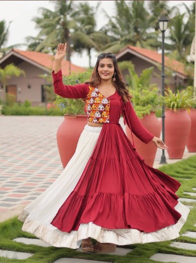 Cotton Lehenga Choli with Flared( Extra-Wide 6 Meters)